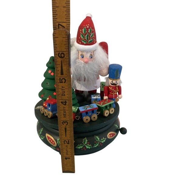 Vintage Christmas Hand Painted Santa Claus Music Box Works - Picture 6 of 10
